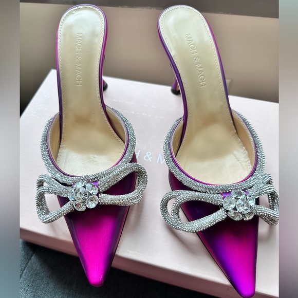 Mach and Mach Double Bow Mule in Fuchsia in size 38 - Picture 1 of 4